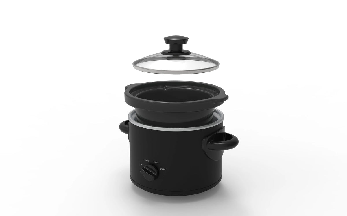 2 QT Slow Cooker, Matte Black Finish, Removeable Stoneware Pot P619