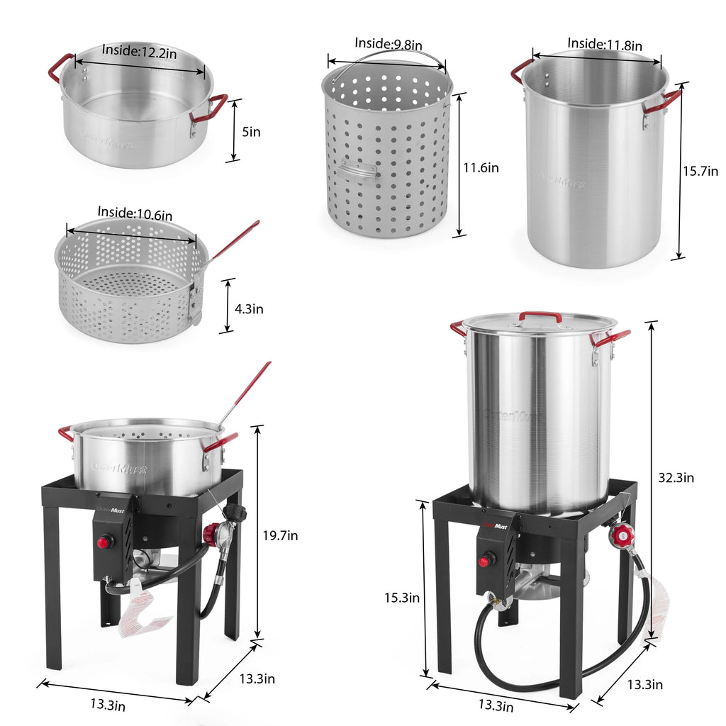 30 QT Turkey Fryer with Basket and Burner Set R74336