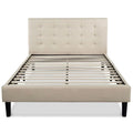 Full size Platform Bed Frame with Tufted Upholstered Headboard G271672