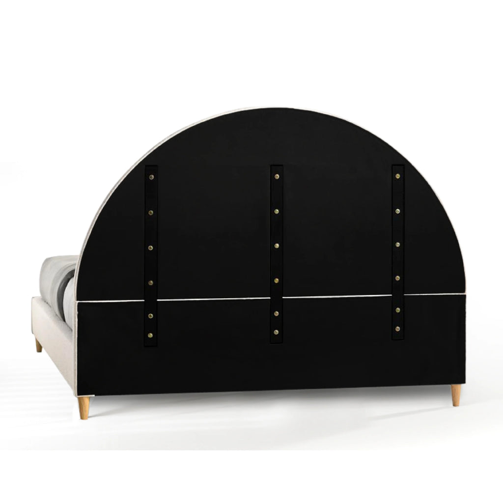 Queen Boucle Arched Headboard Platform Bed O16876