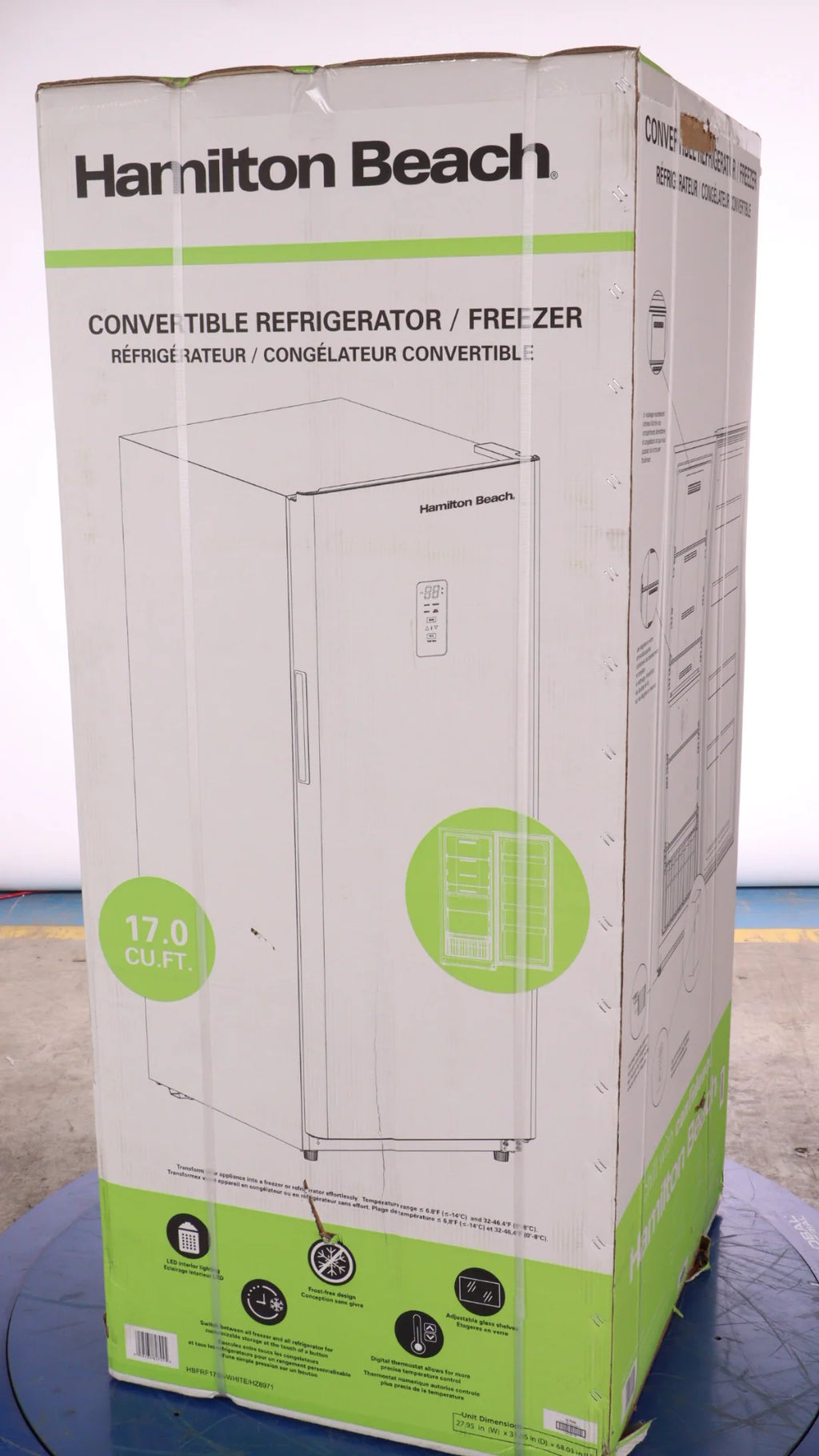 32 In. 17 Cu. Ft. White Upright Convertible Refrigerator / Freezer O352128