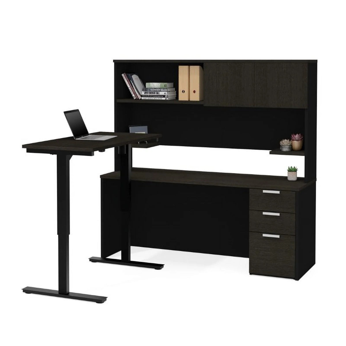 Adjustable L Desk with Hutch H638