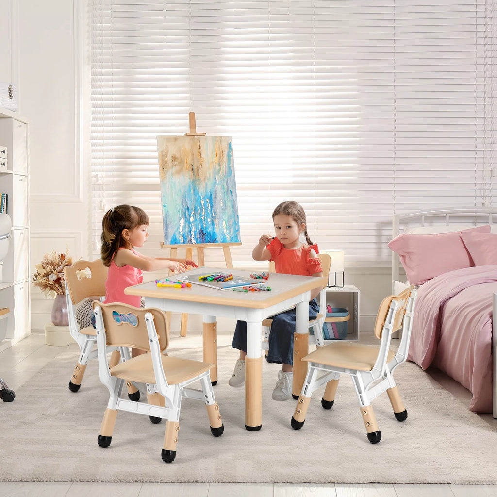 Kids Activity Table and 4 Chairs Set Height Adjustable M217