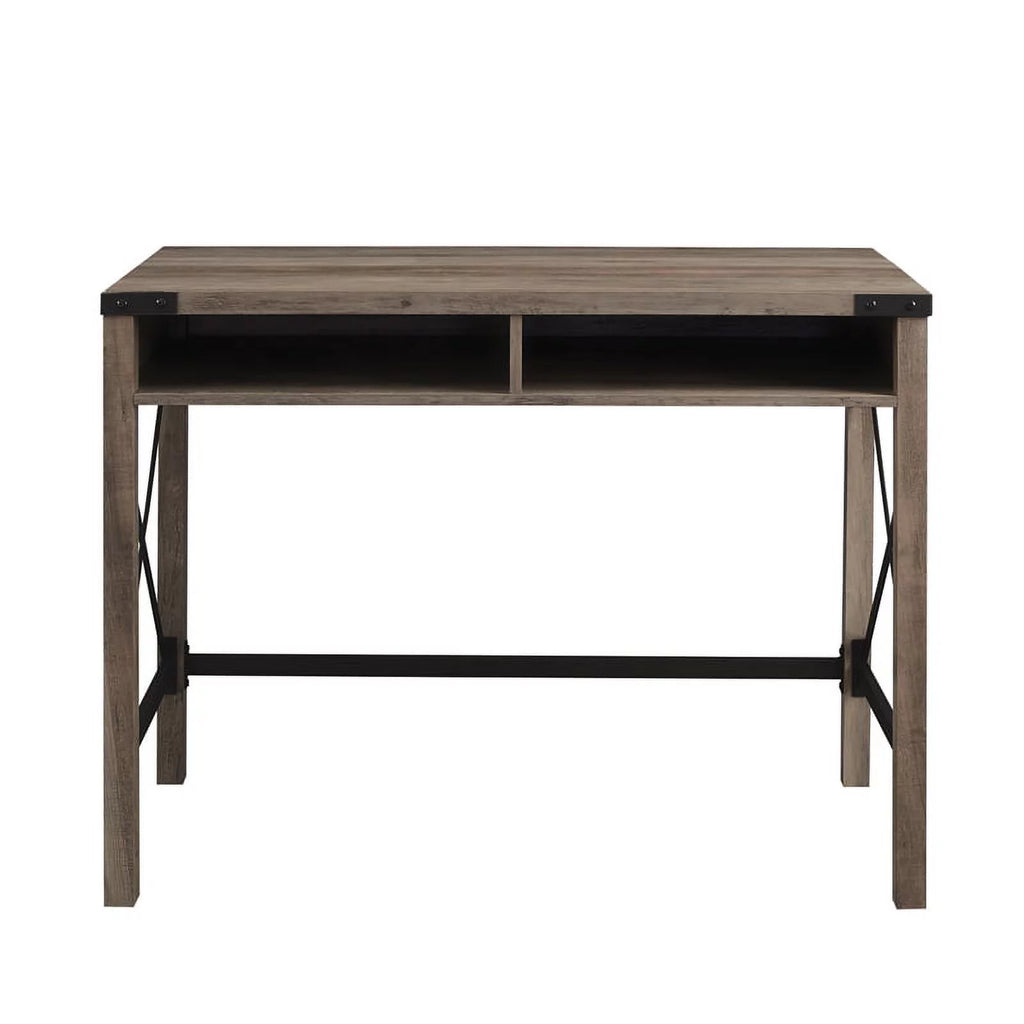 42" Metal and Wood Desk in Gray Wash Q692