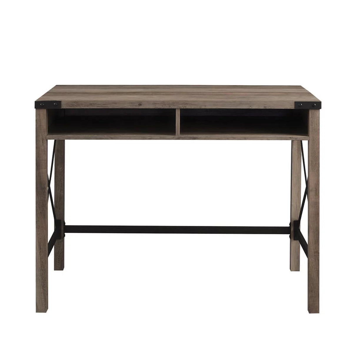 42" Metal and Wood Desk in Gray Wash Q692