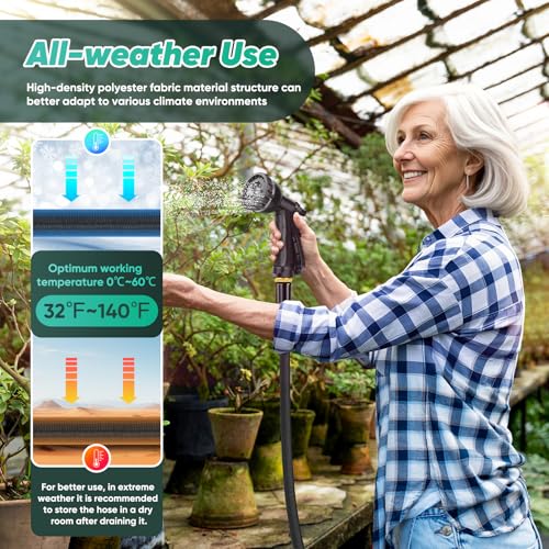 100FT Lightweight Garden Hose with 8 Function Nozzle B74991