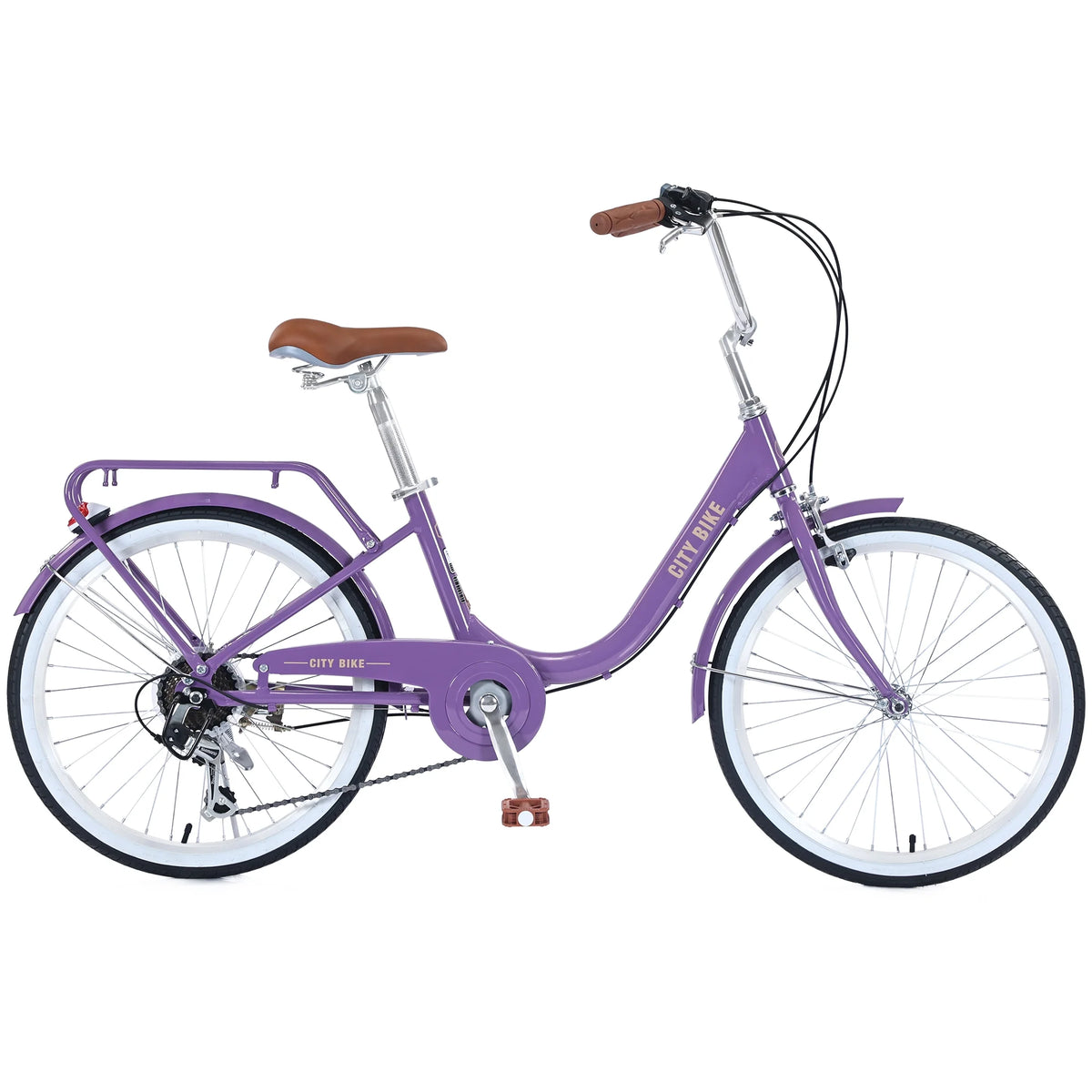 22 Aluminum Alloy 7 Speed Purple City Bike H136