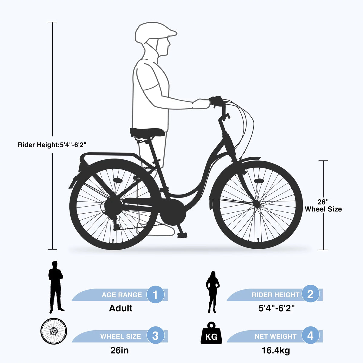 Blue 26 7 Speed Steel Frame City Bike B25849
