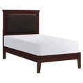 Cherry Wood and Faux Leather Twin Bed H155978