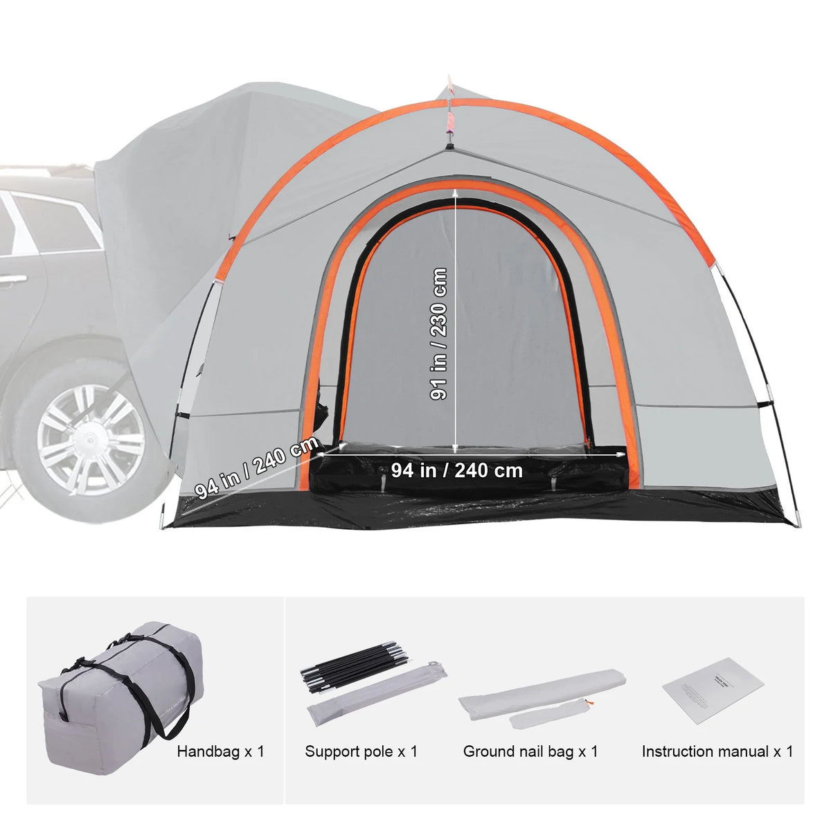 Waterproof SUV Camping Tent with Rainfly Carry Bag C72469