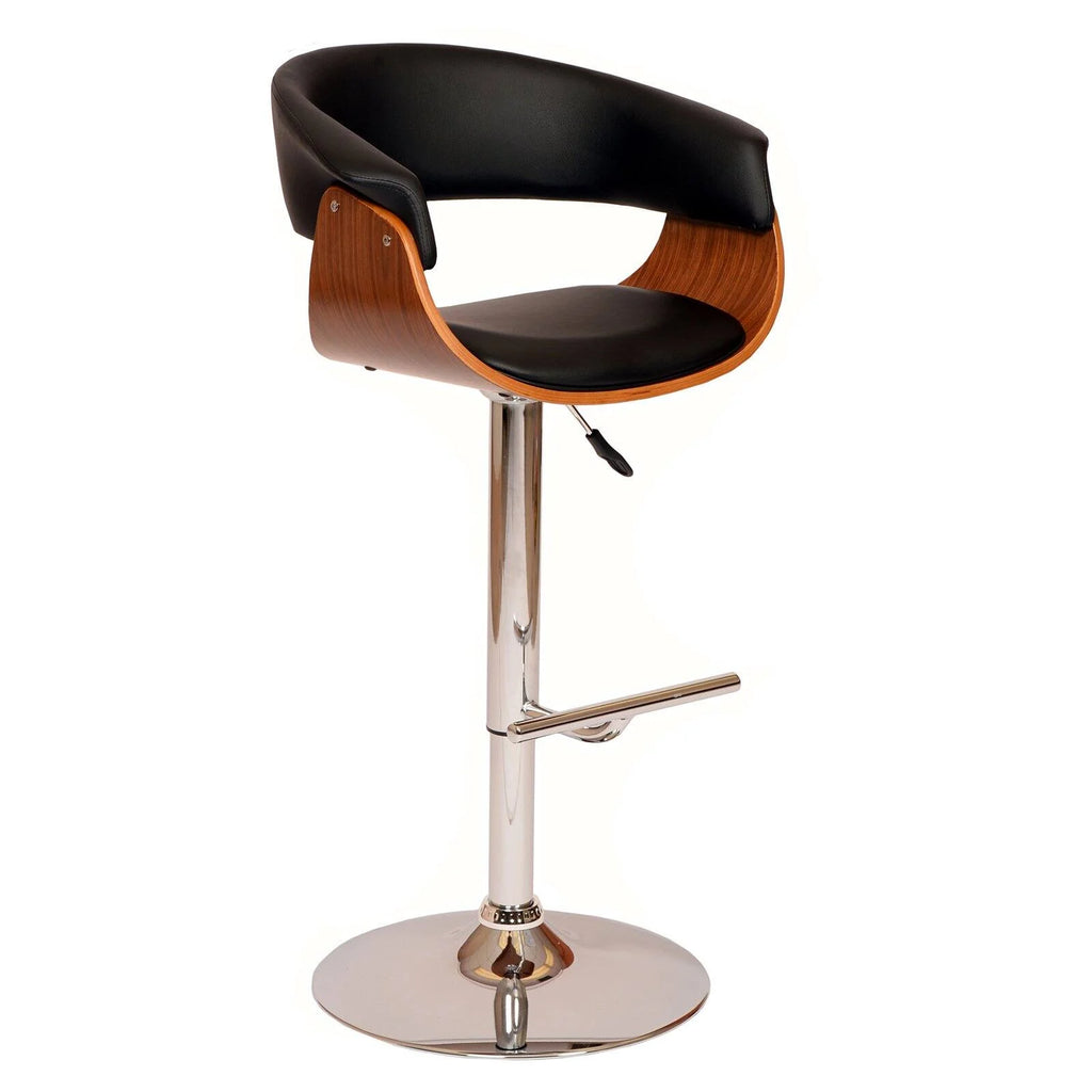 Adjustable Wood Swivel Barstool in Black Z69570
