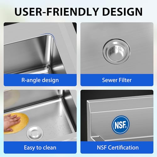 Stainless Steel Single Bowl Utility Sink with Pull-Out Faucet X73288