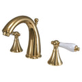 Widespread Bathroom Faucet with Porcelain Lever Handles Z14442