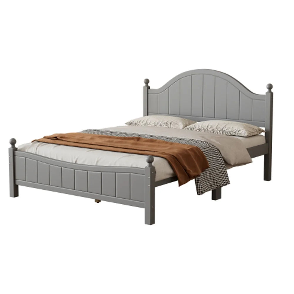 Gray Solid Wood Platform Bed Queen Q1094