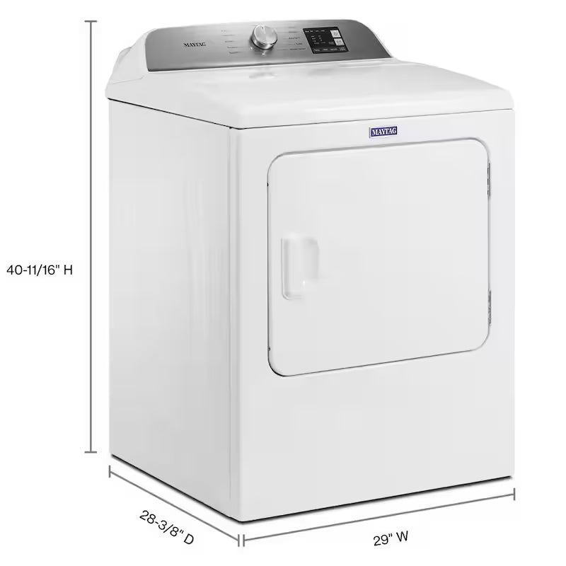 White Electric Vented Dryer with Moisture Sensing N65837