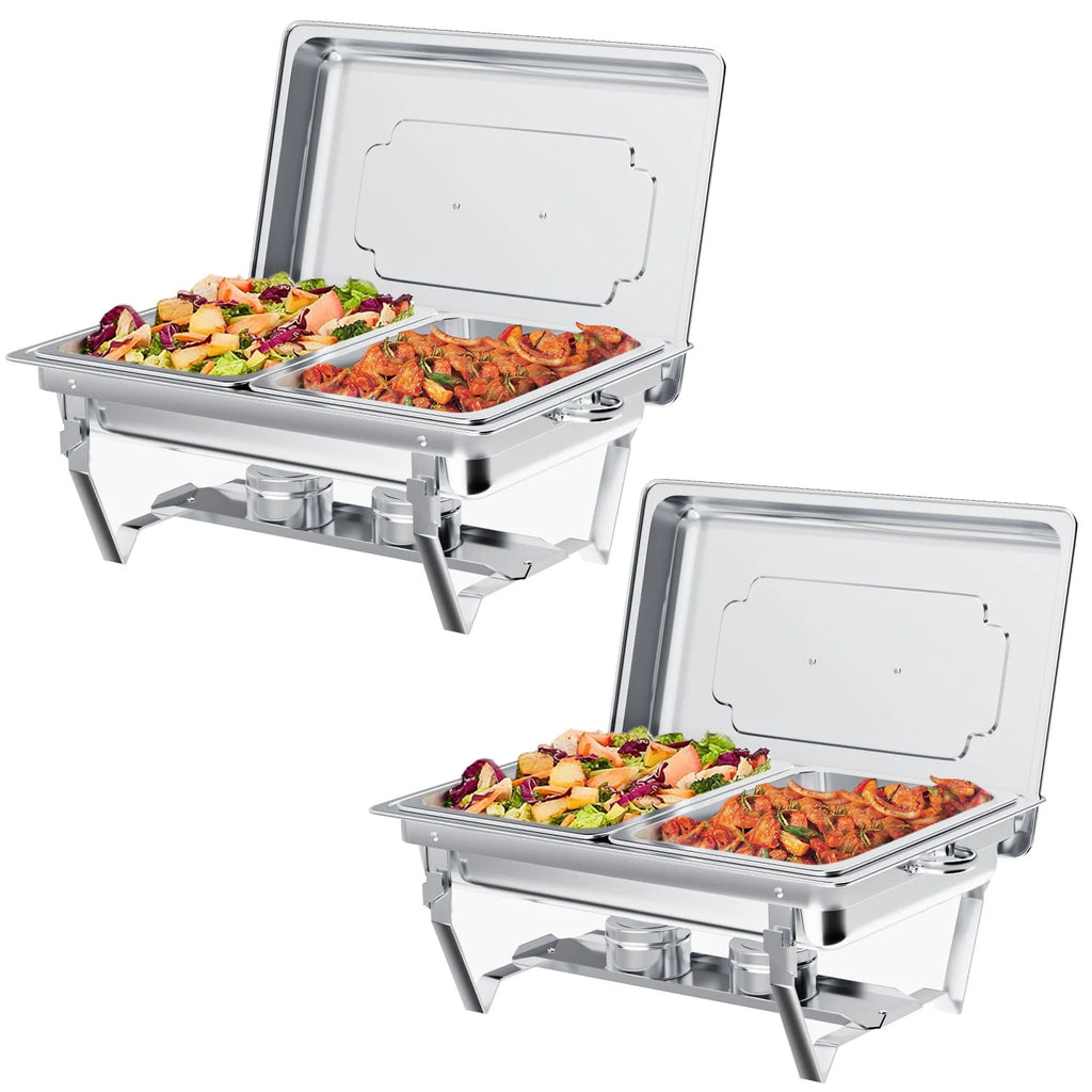 4 Pack 8QT Stainless Steel Chafing Dish Buffet Set Y12481