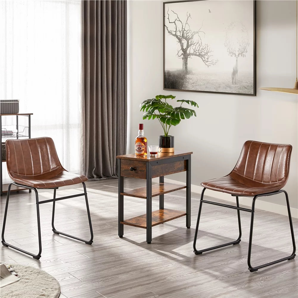Brown Faux Leather Dining Chairs R72060