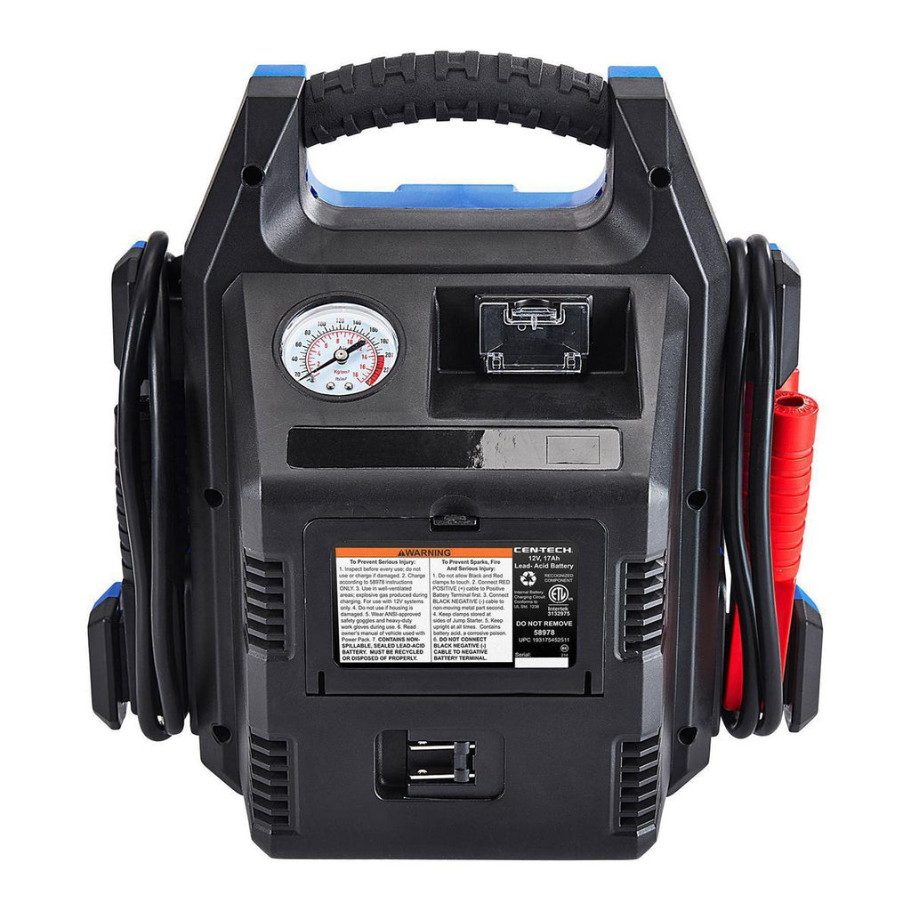 Portable Car Battery Jump Starter and Power Pack with 150 PSI Air Compressor W370
