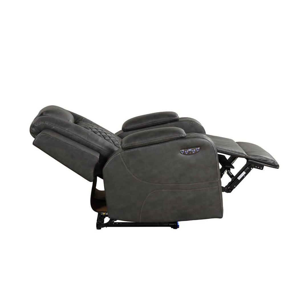 Gray Faux Leather Power Recliner N255077