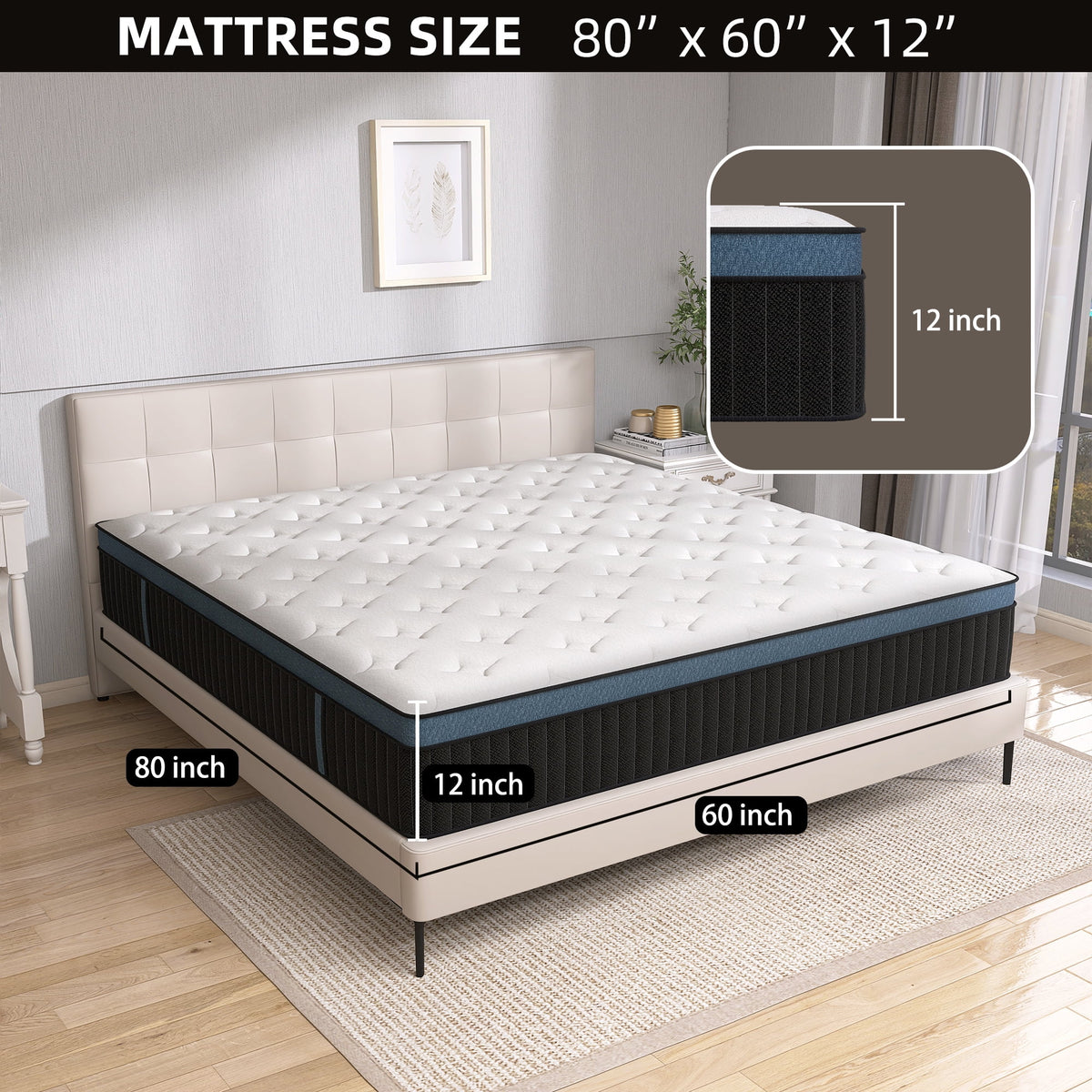 Queen 12 inch Hybrid Mattress N96977