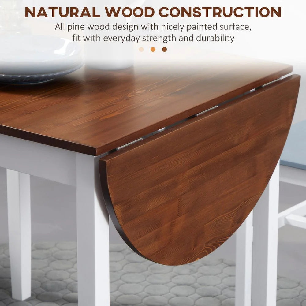 Brown Drop Leaf Solid Wood Dining Table M6882
