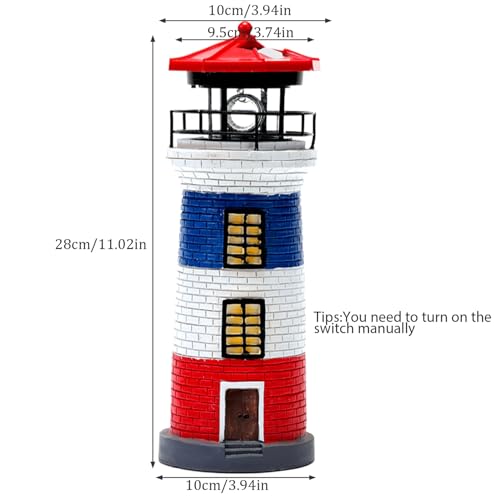 11" Rotating LED Solar Lighthouse A369959