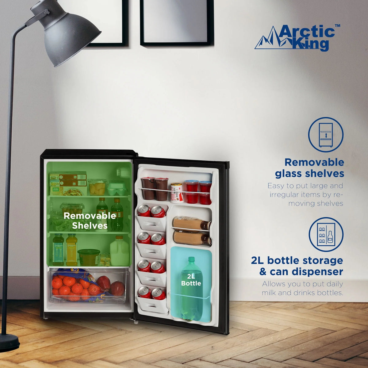 4.4 Cu ft Black Stainless Steel Look Mini Fridge E246