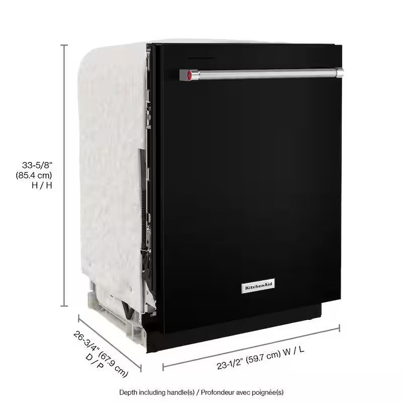 Black Built-In Dishwasher with Stainless Steel Tub T978