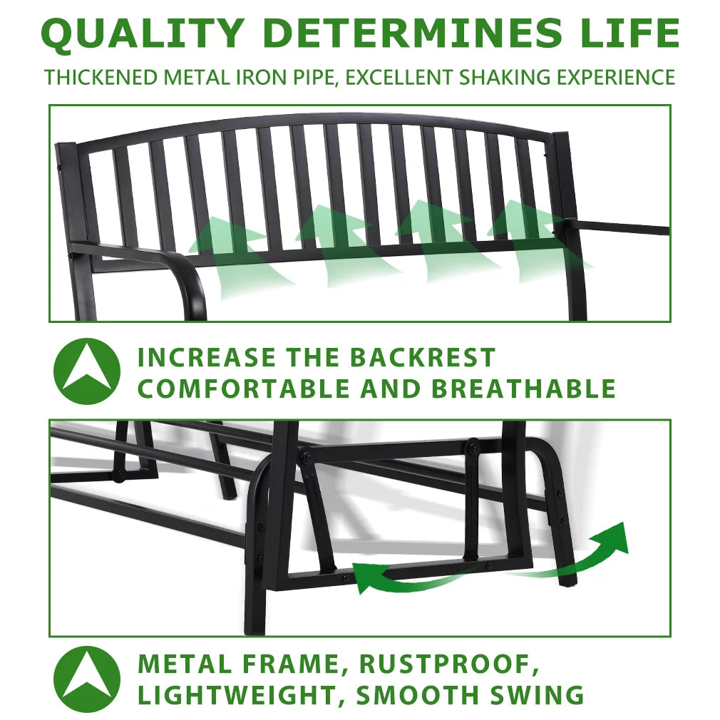 Patio Glider Bench with Cushion T6121