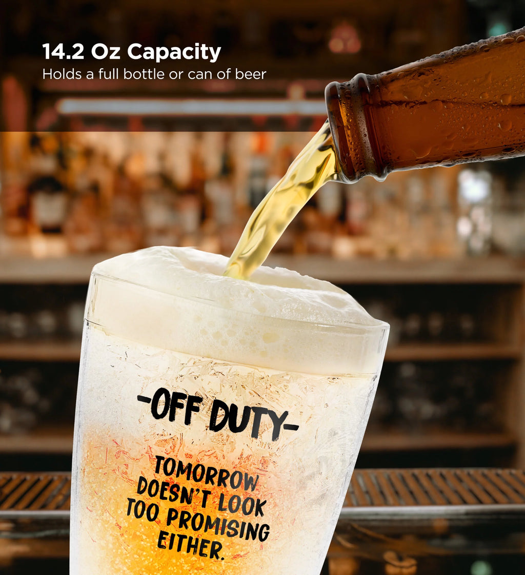 Double Walled Insulated 14oz Frozen Pint Drinking Glass O7972