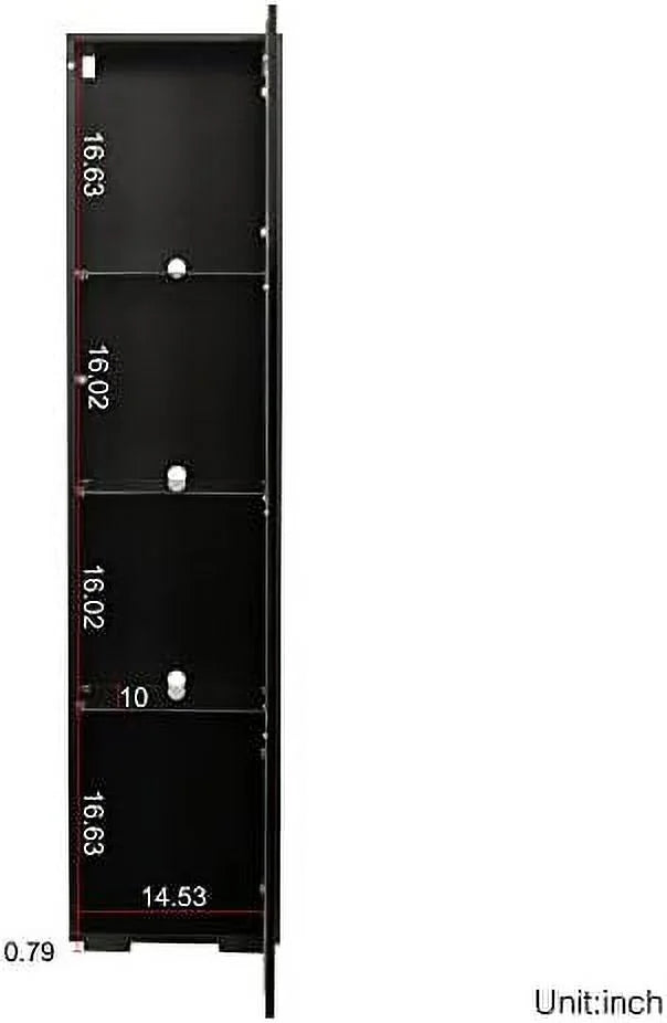 4-Tier Wooden Bookshelf Bookcase with Adjustable Shelves and LED Light M7157