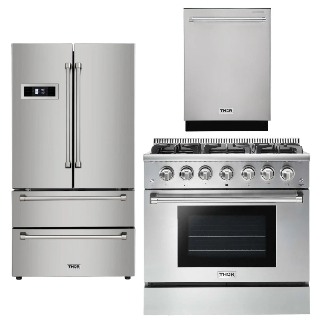 36 Gas Range, Refrigerator & Dishwasher Package T373
