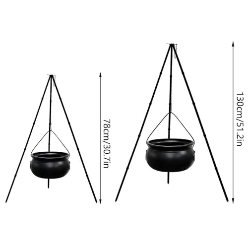 Large Witch Cauldron with Tripod Stand and Eyeballs Lights S976580