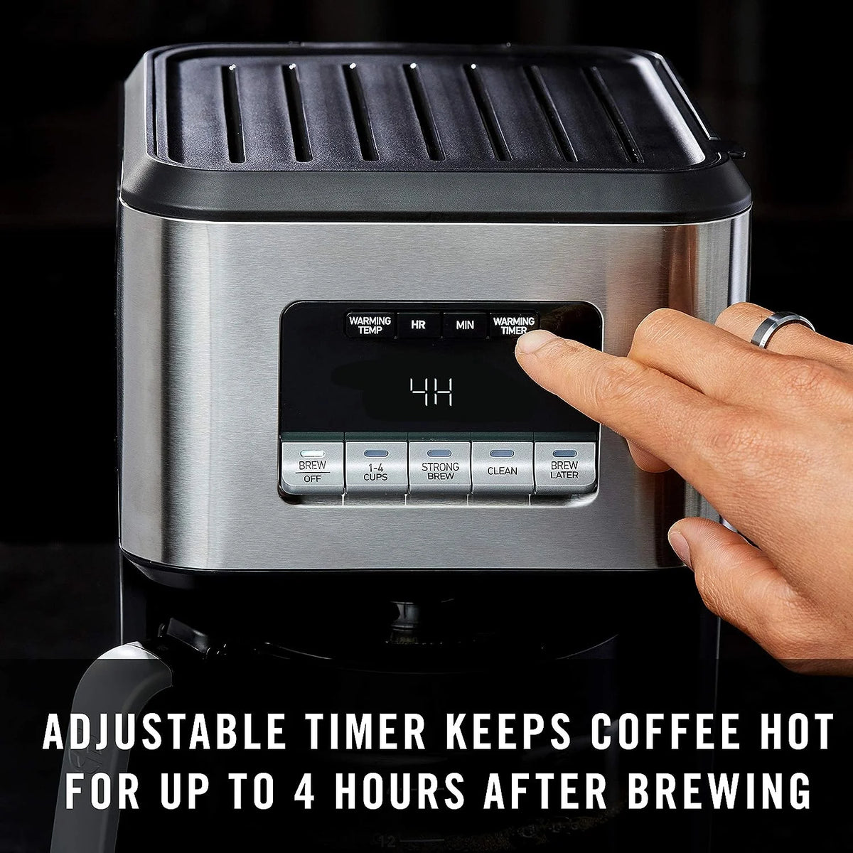 Programmable Coffee Maker with Glass Carafe, 14 Cups, Stainless Steel T970