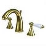 Widespread Bathroom Faucet with Porcelain Lever Handles Z14442
