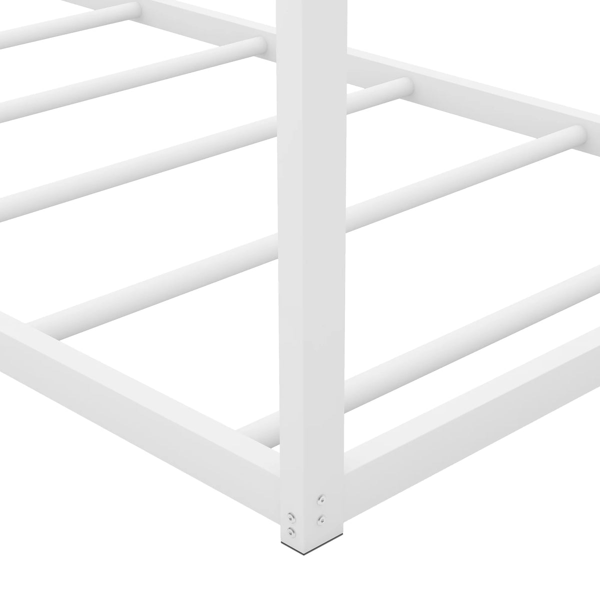 White Metal Twin Size Canopy Bed T5697