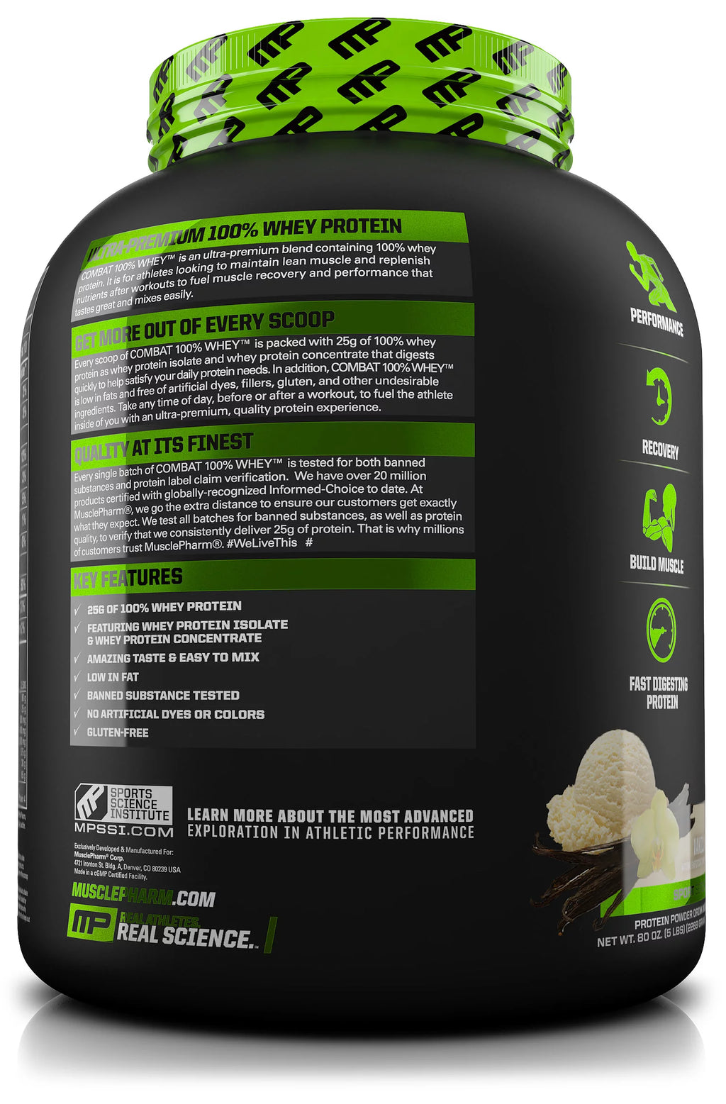 Whey Protein Powder Vanilla 25g Protein 5 Lb Z873249