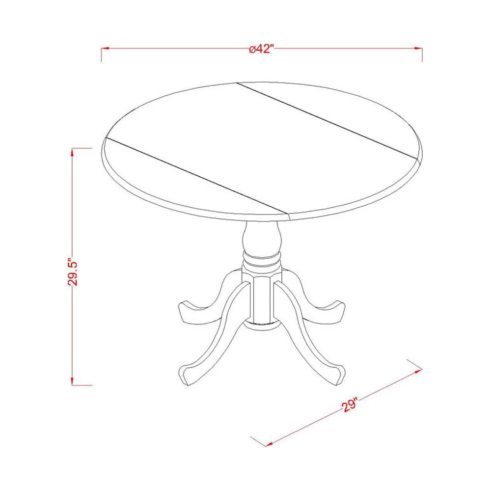 Traditional Wood Dining Set with Round Table in Oak D795