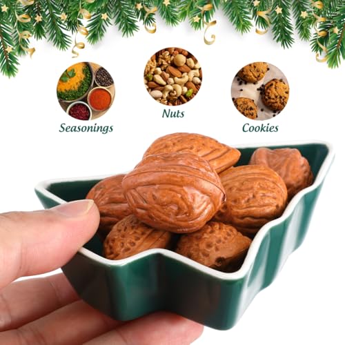 2Pcs Small Ceramic Christmas Candy Bowls Q8515