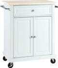 Compact Kitchen Island with Natural Wood Top T771390