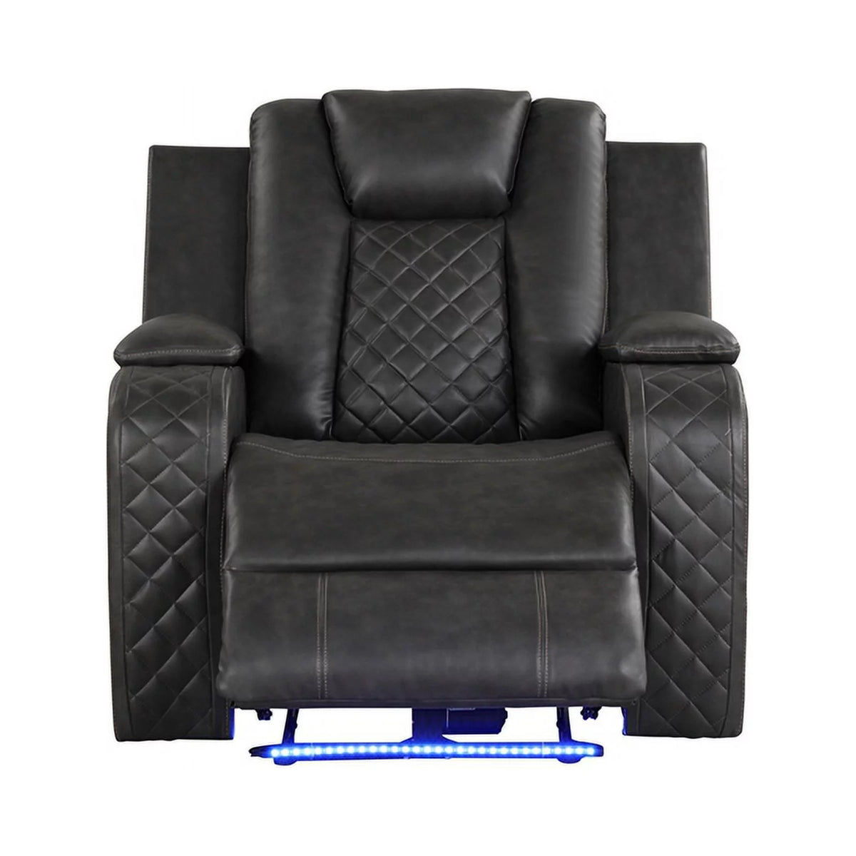 Gray Faux Leather Power Recliner N255077