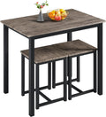 3 Piece Drift Brown Dining Table Set with 2 Stools I2229