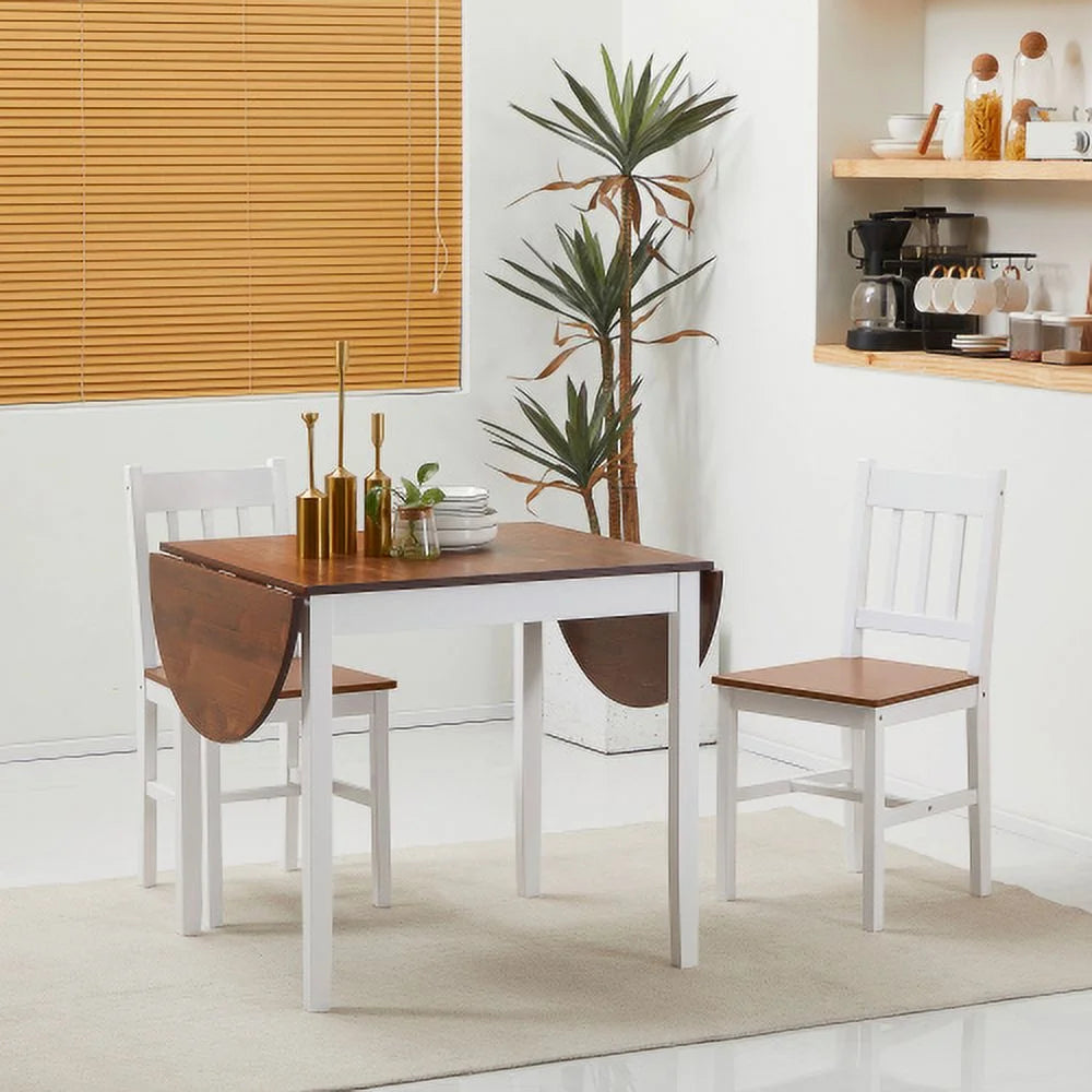 Brown Drop Leaf Solid Wood Dining Table M6882