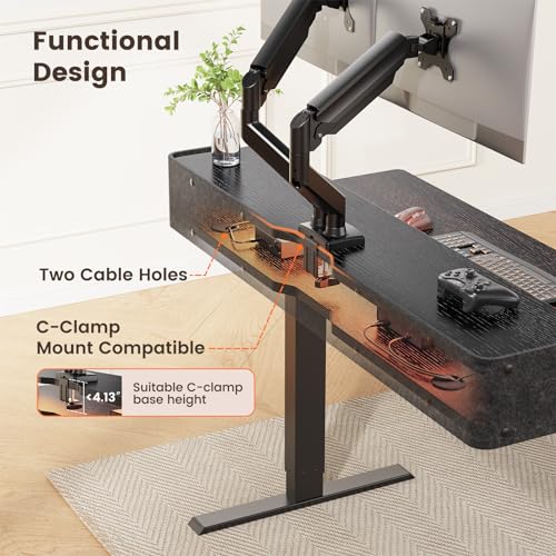White Electric Height Adjustable Standing Desk with Storage Shelves O40135