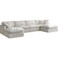 Cream Velvet Modular Sectional Z515