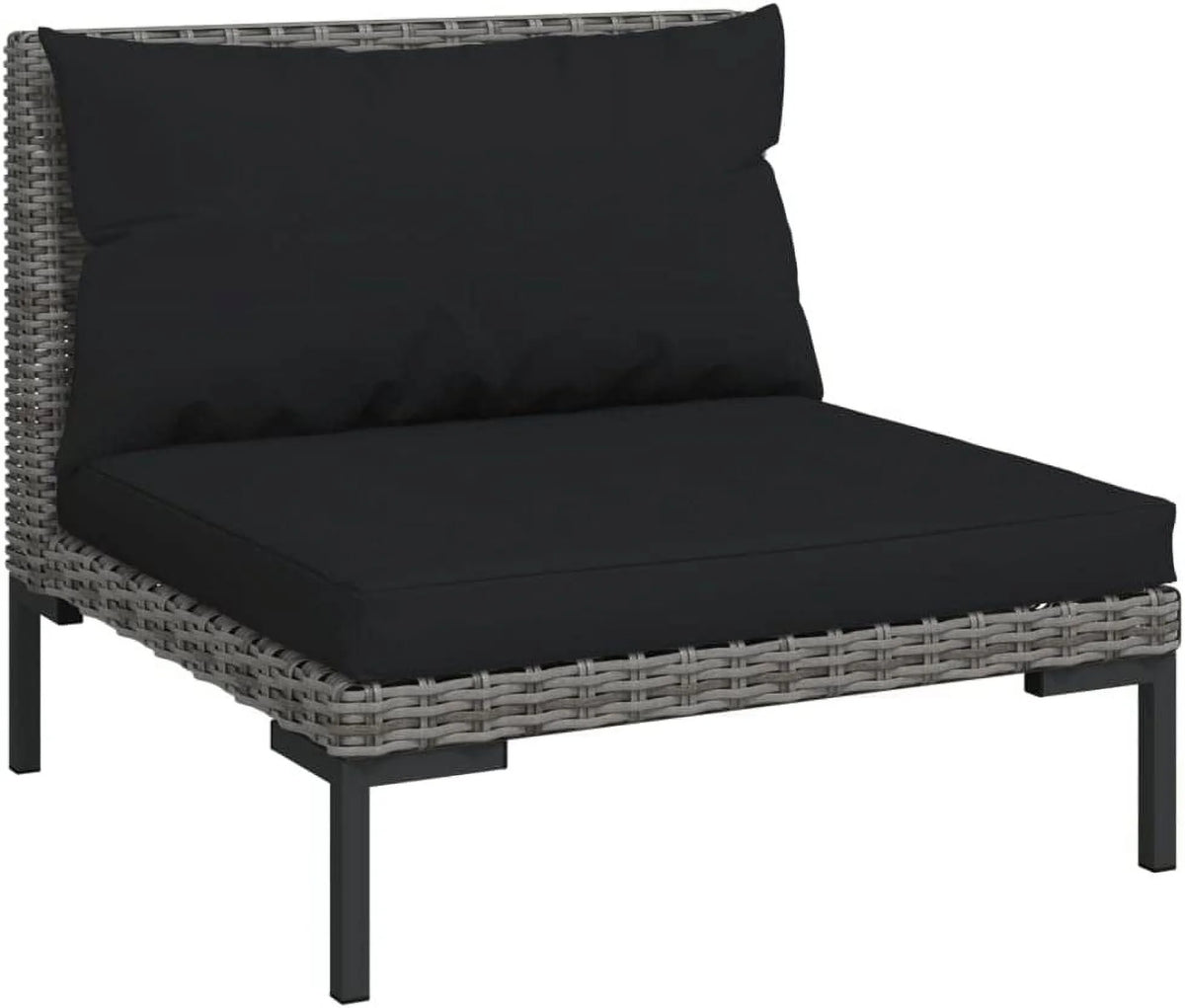 12 Piece Patio Lounge Set with Cushions Poly Rattan Dark Gray T2434