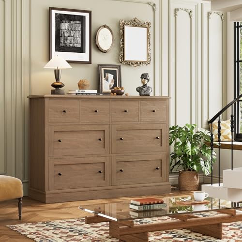 8 Drawer Walnut Wood Dresser F3831