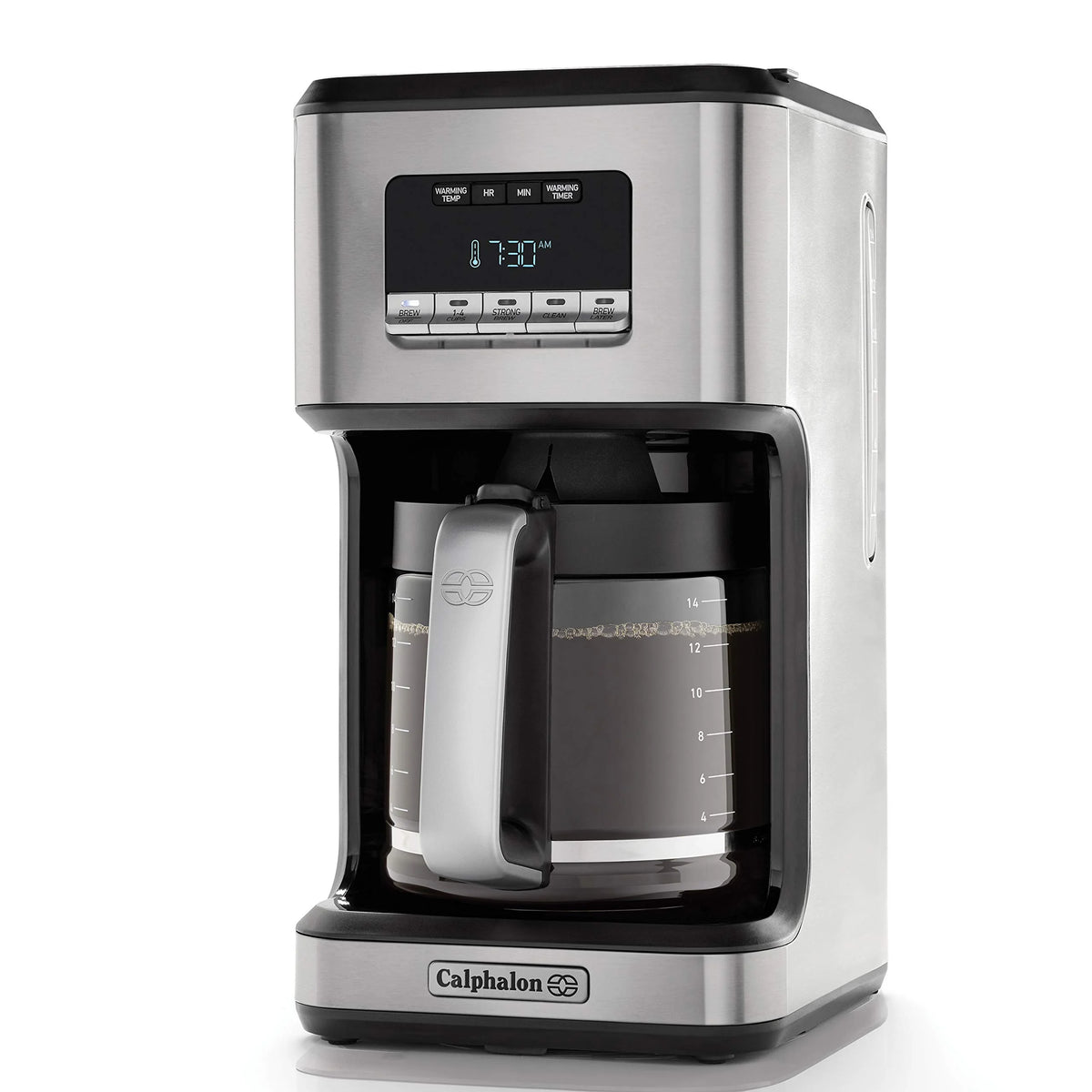 Programmable Coffee Maker with Glass Carafe, 14 Cups, Stainless Steel T970