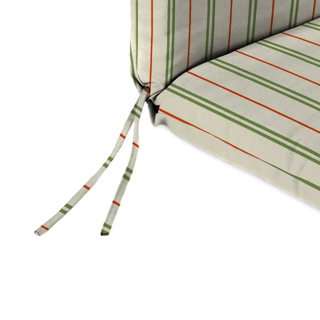 Cedar Grey Stripe Rectangular Outdoor Chair Cushion with Ties T194
