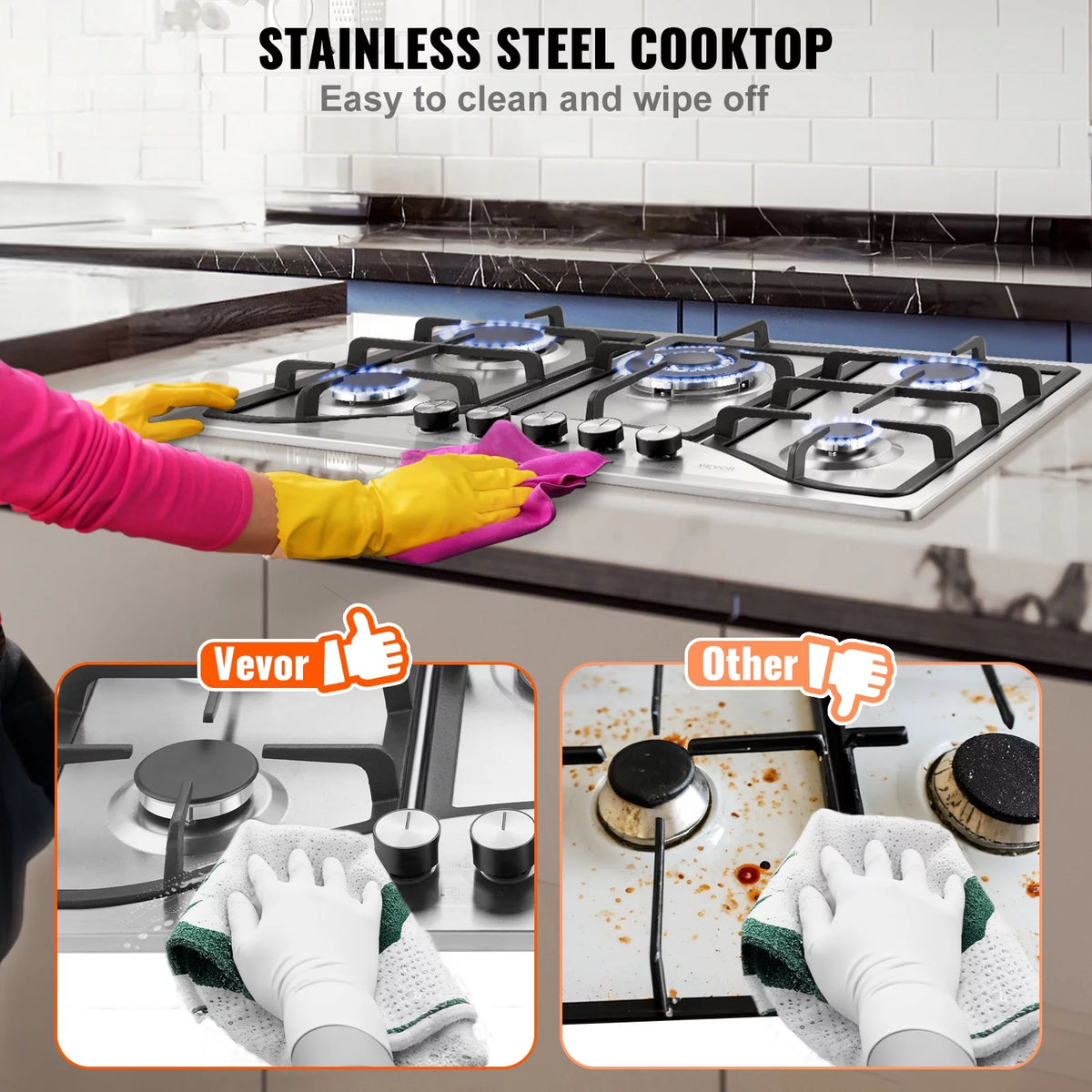30 inch 5 Burners Built-in Gas Cooktop F968